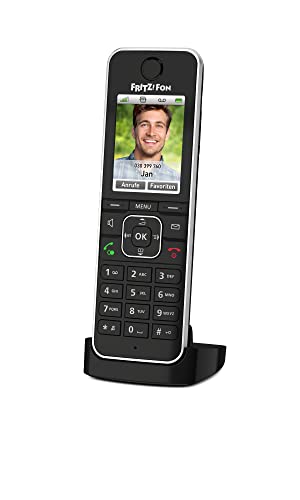 Fritz!Fon C6 DECT-Komforttelefon (hochwertiges Farbdisplay, HD-Telefonie, Internet-/Komfortdienste, Steuerung Fritz!Box-Funktionen) schwarz, deutschsprachige Version