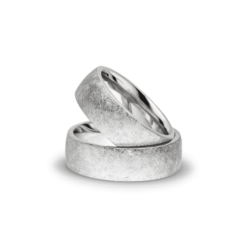 Kolibri Rings - Partnerringe Silber 925 Paarpreis Massiv 7 mm Breite Nickelfrei Freundschaftsringe Trauringe Eheringe 100% Made in Germany- Inkl. Gratis Etui + Gravur (Eismatt)