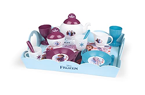 Smoby - Die Eiskönigin Serviertablett - 10-tlg Spielzeuggeschirr-Set mit Tasse, Teller, Zuckerdose, Teekanne, mit Aufdruck, für Kinder ab 3 Jahren