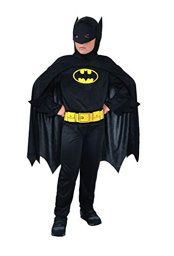 Ciao Batman Dark Knight costume disguise boy official DC Comics (Size 5-7 years), Schwarz