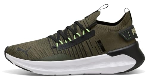 Puma Unisex Softride Symmetry Fuzion LsRoad Laufschuh, Dark Olive Puma Schwarz Fizzy Light, 45 EU