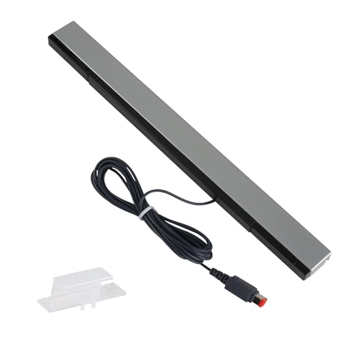 Sensorleiste für Wii, Kabelgebundene Infrarot Sensor Bar für Wii U, Kompatibel mit Nintendo Wii & Wii U, Mit 2M USB-Anschluss und Standfuß, Plug-and-Play