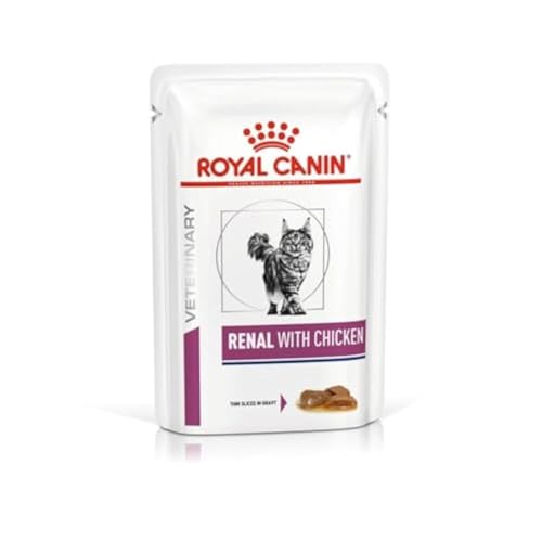 Royal Canin Veterinary Renal Chicken | 12 x 85 g | Diät-Alleinfuttermittel für ausgewachsene Katzen | Zur Unterstützung bei Nierenproblemen | Im Frischebeutel