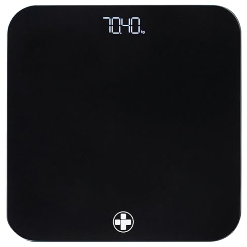 Reliance Medical Digitale Körperwaage, Professionelle Waage mit LED-Anzeige, Ultraflaches Design, Präzises Gewichtsmanagement, Badezimmerwaage, Größe L 26cm x B 26cm x H 2,3cm, 1 Stück
