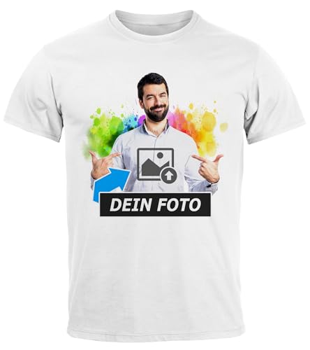 SpecialMe® personalisierbares Herren T-Shirt mit Foto Text, T-Shirt selbst gestalten & Bedrucken Lassen Foto-Geschenke Herren weiß XL