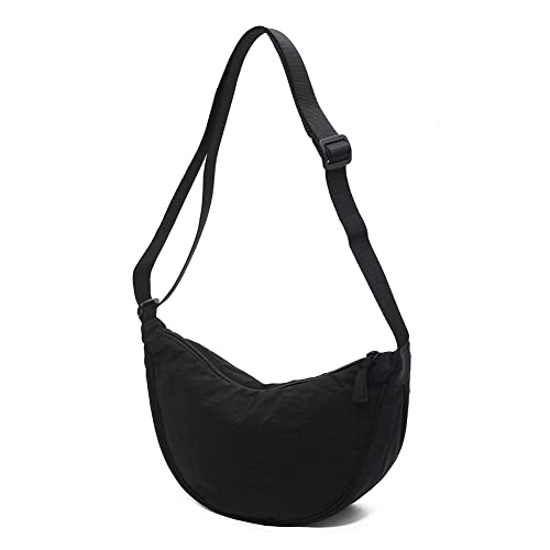 TIAASTAP Damen Halbmond Crossbody Schultertasche, Hobo Casual Crossbody Bag, Einfarbige Tragbare Halbmond-Tasche Umhängetasche mit verstellbarer Schultergurt