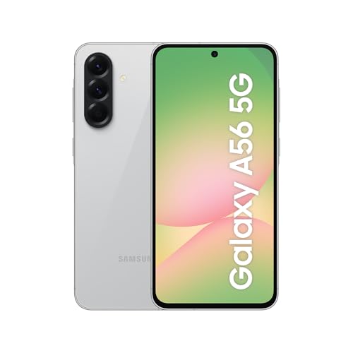 Samsung Galaxy A56 5G AI Smartphone ohne Vertrag, Simlockfreies AI Handy mit Android, 8 GB RAM, 256 GB Speicher, 50-MP-Kamera, Awesome Lightgray, 2,5 Jahre Herstellergarantie [Exklusiv auf Amazon]
