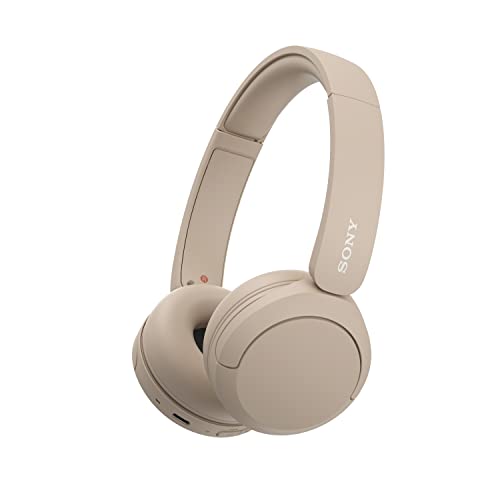 Sony WH-CH520 Kabelloser Bluetooth On-Ear-Kopfhörer, hohe Klangqualität, leichtes Design, bis zu 50 Stunden Akkulaufzeit, Schnellladung, EQ, klare Gesprächsqualität, iOS & Android - Beige