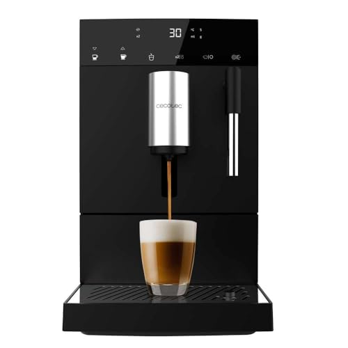 Cecotec Superautomatische Kompakt-Kaffeemaschine mit Dampferzeuger Cremmaet Compact Steam, 1350 W, 19 Bar, Thermoblock-System, 150 g Bohnenbehälter mit Mahlwerk und 1,1 L Wassertank
