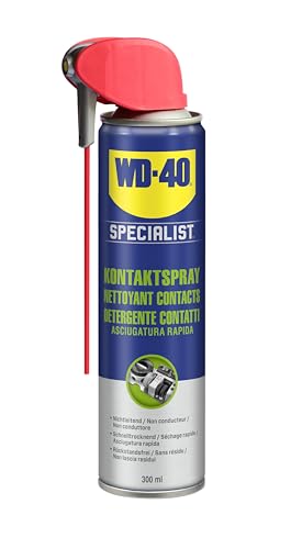 WD-40 Specialist Kontaktspray 300 ml – Antistatischer Reiniger für Elektronik, entfernt Feuchtigkeit, Schmutz & Öl, für bessere Leitfähigkeit, rückstandsfreie Reinigung & Schutz vor Kurzschlüssen