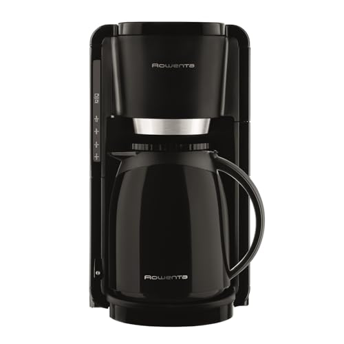 Rowenta Adagio Milano Filterkaffeemaschine mit Thermoskanne, Fassungsvermögen 1 Liter, 8-12 Tassen, automatische Abschaltung, herausnehmbahrer Filtereinsatz, Wasserstandanzeige, schwarz, CT3808