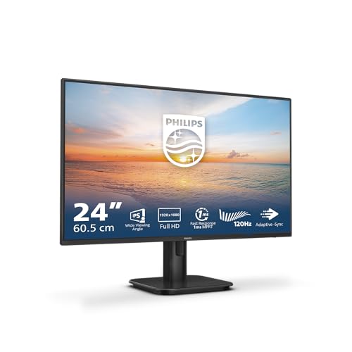 Philips 24E1N1100A - 24 Zoll Full HD Monitor, eingeb. Lautsprecher, 1 ms Reaktionszeit (1920x1080, 100 Hz, VGA, HDMI 1.4) schwarz
