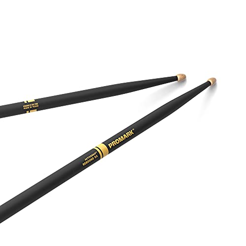 ProMark Schlagzeug Sticks - Forward Rebound 5A - ActiveGrip - Wird klebriger, wenn die Hände schwitzen - Active Grip Finish, Eichel-Tipp, Hickoryholz - 1 Paar