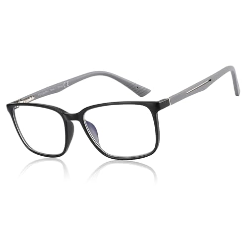 ZENOTTIC Blaulichtfilter Brille & Lesebrille Herren Eckige Rahmen-Leser Anti-Glanz Sport Computerbrille