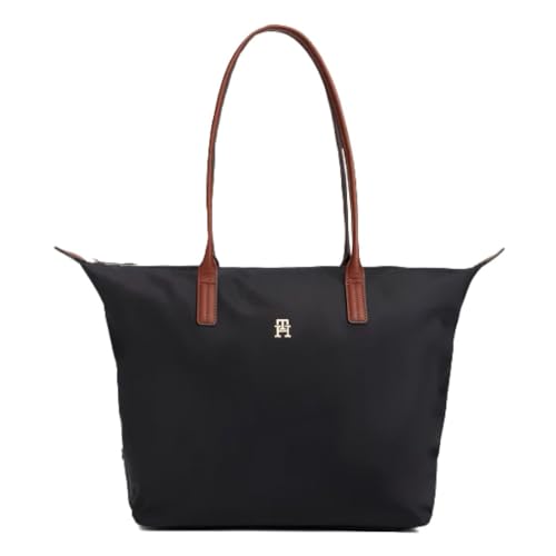 Tommy Hilfiger Womens Popette Tote Handtaschen (1 Stück), Schwarz, Einheitsgröße, Handtaschen