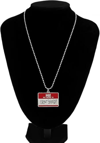 Halskette anhänger schmuck Slim Shady Hippie Choker Halskette Anhänger Männer Quadratische Halsketten Perlenkette Rapper