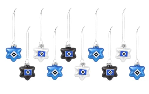 Hamburger SV HSV Christbaumkugeln Weihnachtskugeln Weihnachtsbaumkugeln 10er ** Stern **