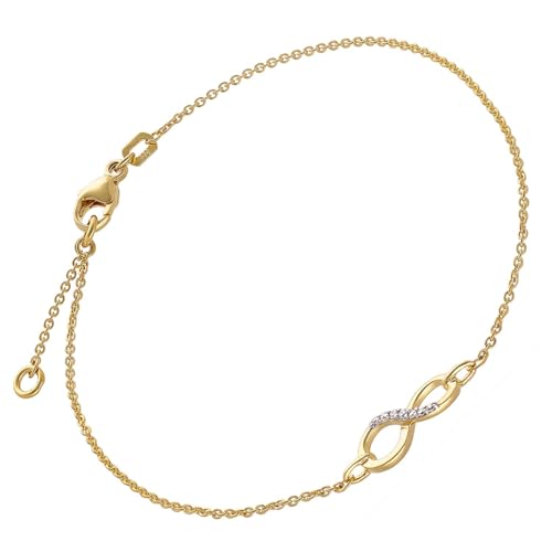 trendor Damen-Armband Unendlichkeit Gold 333/8K 19 cm zauberhafter Armschmuck für Frauen, modische Geschenkidee, 68485-19 19 cm