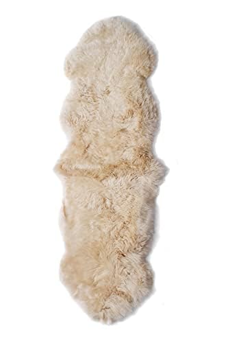Nordic Sheep Lammfell Teppich 170x60 cm | Lammfell Echt kann auf dem Sofa oder Bett verwendet Werden, ist Gross Atmungsaktiv & Wärmeregulierend | Farbe: Beige