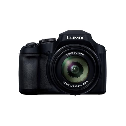 Panasonic Lumix DC-FZ82DE Bridgekamera mit 20-1200 mm F2.8-5.9 Objektiv, 18,1 MP, 4K Video & Foto, OLED Live-View-Sucher, LCD-Touchscreen, USB-C, Schwarz