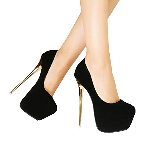 HOMDREAM High Heels 16CM High Heels Plus Size Sexy Pole Dance Schuhe Cosplay Sexy Männer Und Frauen,Black-39