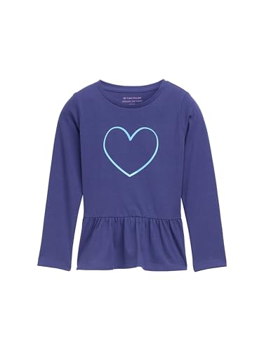 TOM TAILOR Mädchen 1047453 Longsleeve T-Shirt, 38338-Dark Blue Harbor, 116-122