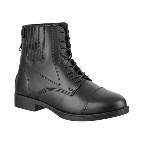 Contrace© Reitstiefeletten »BZ Lace Vegan« - Damen Reitschuhe aus Kunstleder – atmungsaktive Stiefeletten – Reißverschluss, Schnürung, Gummisohle & Mesh-Futter – schwarz – Größe 39