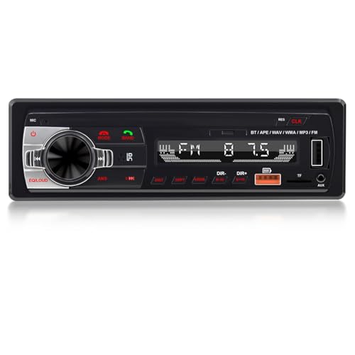 NHOPEEW Bluetooth-Stereo-Autoradio mit doppeltem USB-Anschluss, FM, TF, EQ, AUX-Eingang, 1-DIN-Autoradio, MP3-Player mit Bluetooth-Freisprecheinrichtung und 7-farbigen Lichtern
