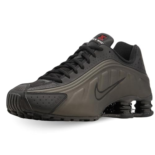 NIKE Damen Shox R4 Sneaker, Black/Black/Bright Crimson, 40 EU