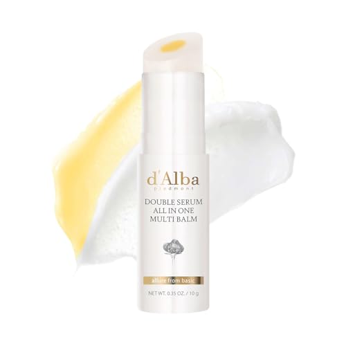 d'alba | Italian White Truffle Double Serum All-in-one Multi Balm, vegane Hautpflege, 3-in-1-Behandlung mit weißen Trüffeln zur Faltenverbesserung, Stick Eye Treatment Balm, Koreanische Hautpflege