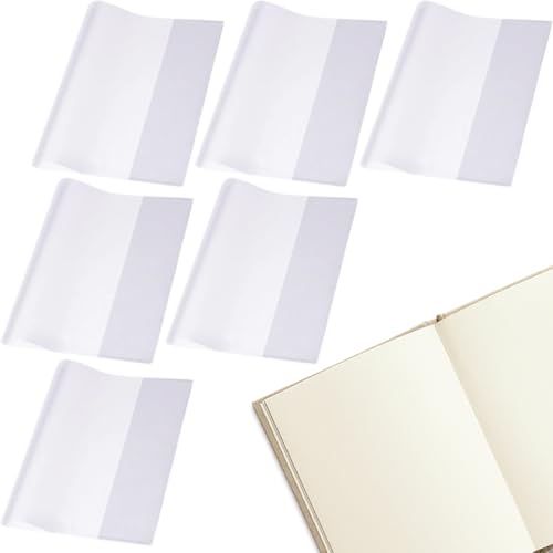 WeddHuis 6 Stück Buchumschlag Schulbücher Schutzhülle Wasserdicht Für Home Office Schule (Transparent)