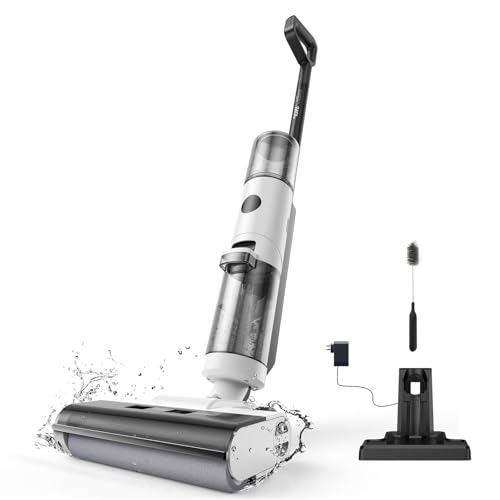 JONR ED12 Nass Trockensauger Akku, Selbstreinigung, Saug Wisch Staubsauger, Saugwischer Kabellos, Kantenreinigungsbürste 6mm, 850mL Wassertank, Anti-Verwirrungs-Haar für Harte Boden, Tierhaare