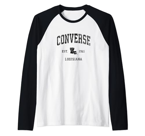 Converse Louisiana LA Sportdesign im Vintage-Stil, sportlich, schwarz Raglan