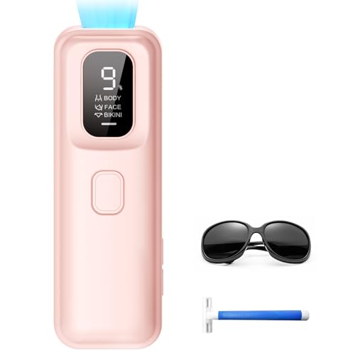 TIIMAGIC IPL Geräte Haarentfernung Laser - Schmerzfreie IPL Haarentfernungsgerät mit 9 Energiestufen 999,900 Lichtimpulse für Zuhause, Körper, Gesicht, Bikinizone und Achselhöhlen Hellrosa