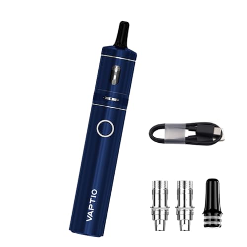 Vaptio Cosmo A2 Elektronische Zigarette Kit 2000mAh 25W Box Mod Batterie 3.0ML Tank 2Stücks C5 1.0ohm / C6 0.7ohm Cosmo Spule Vaporizer Vape Pen Kit Keine E-Flüssigkeit Kein Nikotin(Dunkel-blau)