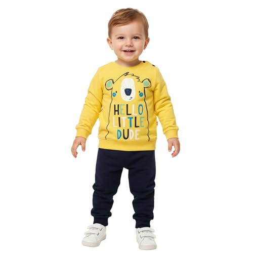 deiko Kinder Jungen Mädchen Unisex Kleidung%100 Baumwolle Outfit Kinder Kleidung Set | 2tlg langärmliges Oberteil und Hose mit Taschen