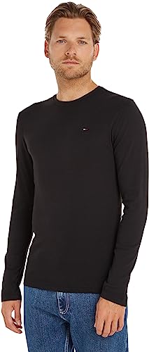 Tommy Jeans Herren Tjm Original Rib Longsleeve Tee Dm0dm04409 Langarm Strickoberteile, Schwarz, M EU