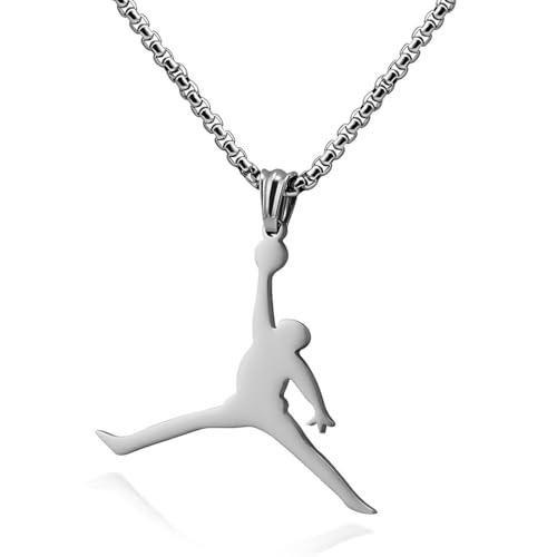JUGUTA Personalisierte Edelstahl Basketball Jordan Anhänger Halskette Hip Hop Punk Halskette Im Stil Geburtstag Geschenk Einfacher Schmuck