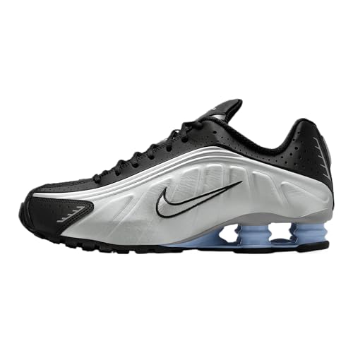 NIKE Herren Shox R4 Sneaker, Metallic Silver Metallic Silver Black, 44.5 EU