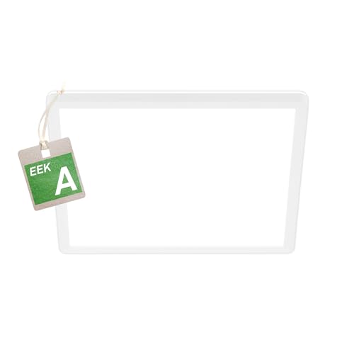 BRILONER - LED Deckenleuchte Effizienzklasse A, ca. 50.000h Licht, 11W bei 2400lm, LED Panel flach, helle energiesparende Deckenlampe Wohnzimmer, Küchenlampe, Wohnzimmerlampe 29x29x3 cm, Weiß