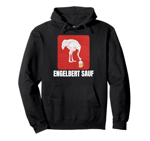Engelbert Strauss Sauf Vogel Humor Baustelle Pullover Hoodie, Unisex, Erwachsene, Schwarz, S, 36 EU, Humor, Party, Alkoholkultur, Saufen, Strauss, Bier, Arbeitskleidung, Geschenk