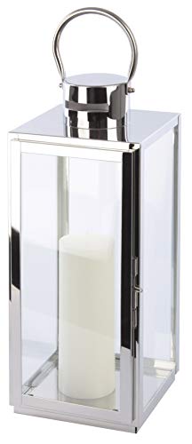 SEVICO Laterne XXL 25 x 25 x 77 cm Gartenlaterne Metall Windlicht Laterne Kerzenhalter Kerzenleuchter Kerzenständerr für Outdoor Wohnzimmer Garten Balkon Innen Indoor