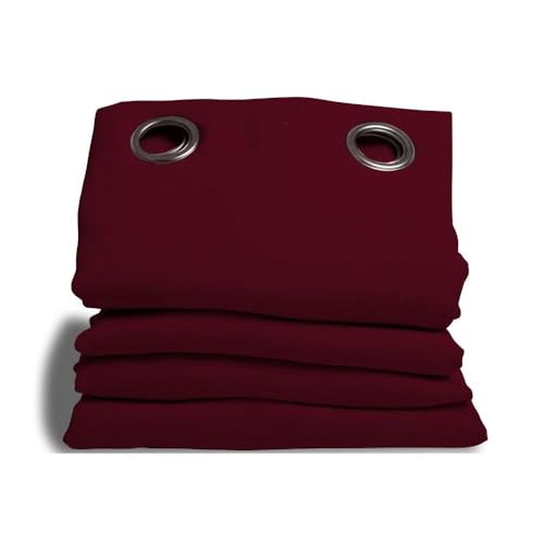 Moondream 3in1 Lärmschutzvorhang zur Isolierung gegen Lärm, Licht & Kälte, Patentierte Technologie, Oeko-Tex®, Rot - Granat, 140 x 300 (BxH) cm, Ösen (1 Vorhangschal)