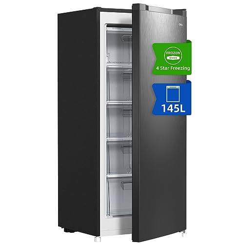 CHIQ Gefrierschrank FSD160D4E | Wechselbarer Türanschlag | Sehr Leise 41dB| (145L Manuelle Abtauung) 126 x 54 x 55 cm (HxBxT)| 12 Jahre Garantie auf den Kompressor*
