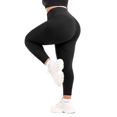 SINOPHANT Leggings Damen High Waist Große Größen, Sport Leggings Damen für Gym Outdoor 4XL