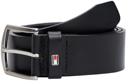 Tommy Hilfiger Herren Gürtel New Denton Belt 4,0 cm Ledergürtel, Schwarz (Black), 105 cm