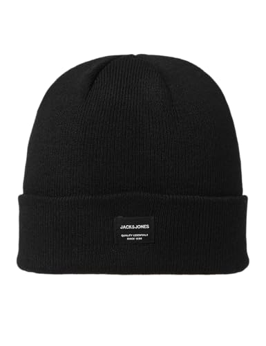JACK & JONES Herren Strickmütze JJDNA Beanie NOOS 12092815, Einfarbig, Gr. One Size, Schwarz (Black)