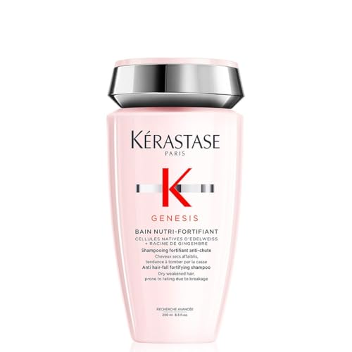Kérastase Shampoo für normales bis trockenes und geschwächtes Haar, Kräftigendes und entwirrendes Haarbad, Bain Nutri-Fortifiant, Genesis, 250 ml