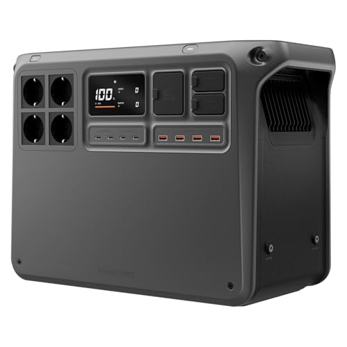 DJI Power 2000 Tragbare Powerstation 2048 Wh, 3000 W Solar Generator, LiFePO4 Akku, kompakte Größe, in 45 Min. von 0% auf 80% geladen, Notstromaggregat für Zuhause, Camping/Wohnmobile/Notstrom