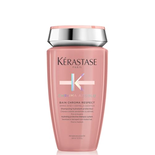 Kérastase Pflegendes Shampoo für geschädigtes und coloriertes Haar, Für mehr Glanz und Geschmeidigkeit, Bain Chroma Respect, Chroma Absolu, 250 ml